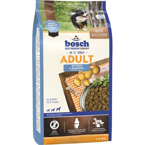 Bosch Trockenfutter für Hunde Adult 1 kg mit Fisch & Kartoffel Trockenfutter