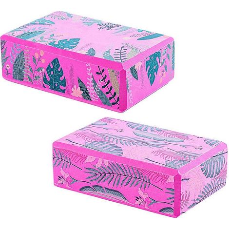Blocs de yoga rectangulaires, ensemble de 2 pièces, couleur rose (1/5)