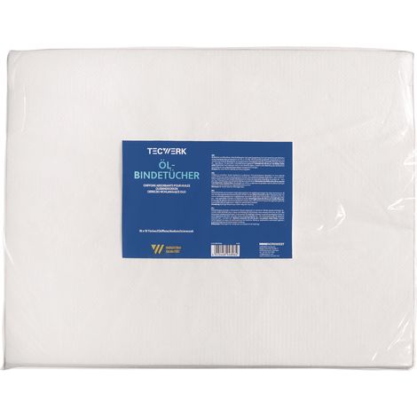 Paños absorbentes de aceite L.40cm An.50cm Gr.1cm 10x10 Paños/Caja TECWERK (1/3)