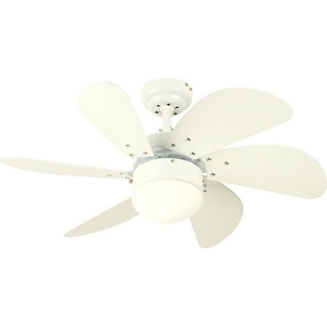 Ceiling Fan Turbo Swirl White 76cm / 30" with Light