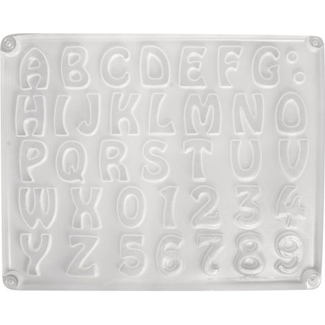 Moule plastique PE-LD Lettres Chiffres 37 motifs transparent 36014000 (1/2)