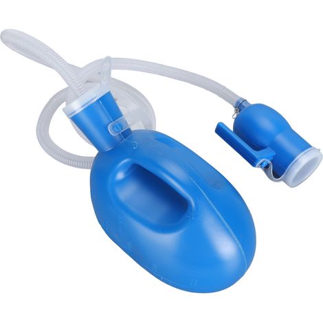 Urinoir pour homme 2000 ml, collecteur anti-fuites, réutilisable, épais, portable, idéal pour les voyages et le camping (bleu). (1/5)