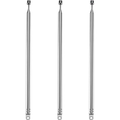 3pcs 100cm 7 Sections Telescopic Antenna, Portable FM Telescopic Antenna, Portable FM Radio Antennas, for TV Dab AM/FM Stereo Reception