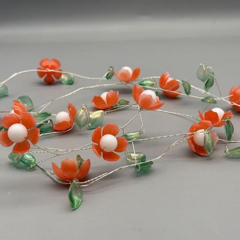 LED-Lichterkette aus Kupferdraht mit Blumen und Blättern – Dekoration für festliche Atmosphäre, Hochzeit – Modell Rote Wassermelone (5W) – 1 Stück-lsw (1/2)