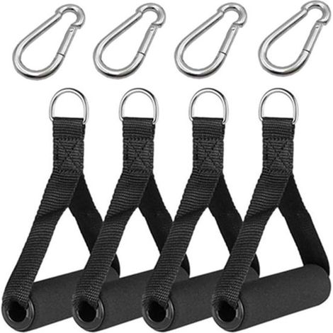 4er-Pack Widerstandsbandgriffe mit Druckknöpfen, robuste Studio-Kabelzuggriffe für Yoga, Pilates, Fitnessstudio und Fitnesstraining (1/5)