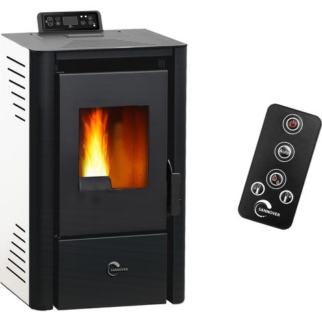 Poêle à granulés air Anita 9,4 kW Blanc Sannover