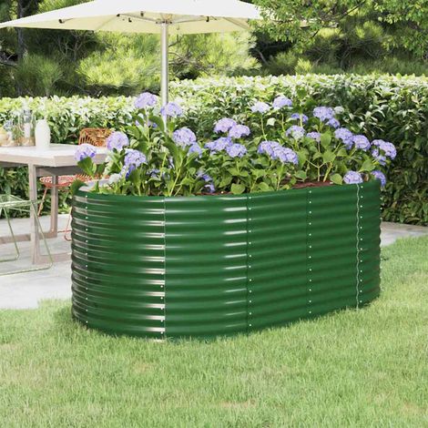 Jardinière - Balconnière à fleurs Acier enduit de poudre 175x100x68 cm Vert BV886240 - BonneVie (1/5)