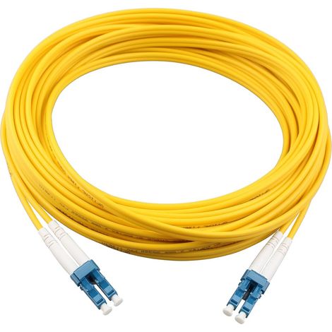 Fiber Optic Cable/Extension Cable - LC to LC OS2 Singlemode Duplex 9/125 μm LSZH Optical Cable - Reinforced Shielding and Connector - Highly Reliable Loss (10M) (1/5)