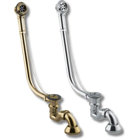 Colonna per vasca epoca con rifinitura cromo e bronzo -  Bronzo