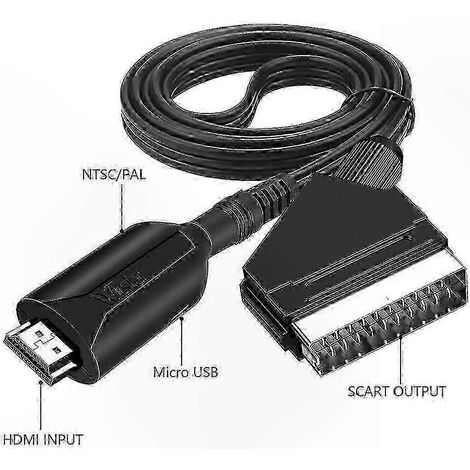 Câble HDMI vers SCART, 1 mètre, pour une connexion et une conversion directes et pratiques. (1/4)