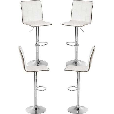 Packs Taburetes Cocina - Pack 4 Taburetes Likod - Blanco (1/4)
