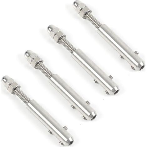 Tendeur Cable - Acier Inoxydable - Pour Cable 4 mm - Réglage Par Vis - Extérieur - Lot De 4