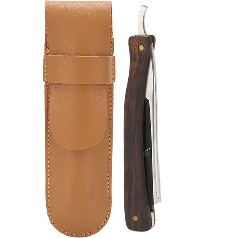Support de lame de rasoir manuel pliable avec étui en cuir PU, porte-lame de rasage pour homme (1/5)