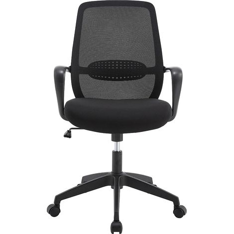 Chaise de bureau - Tissu - Noir - VATISTA (1/5)