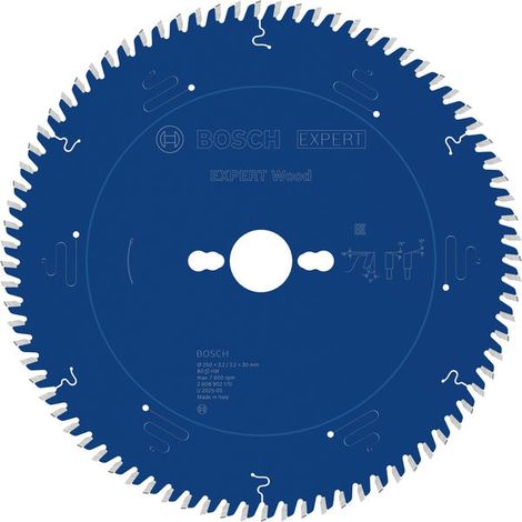Bosch EXPERT Wood Circular Saw Blade 250 x 3.2/2.2 x 30 mm T80 2608902170 (1/4)