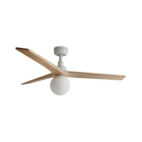 KLIM M Ventilatore con luce bianco/rovere Ø125cm (1/2)