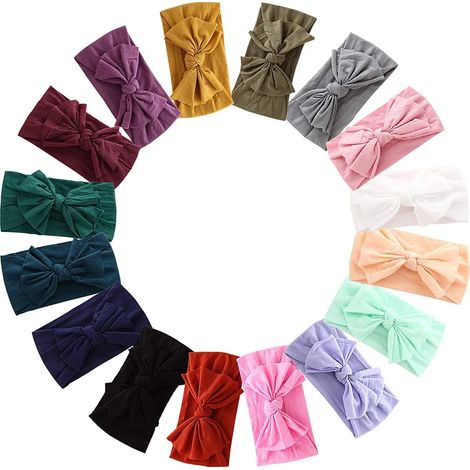 16 piezas, bebé, nailon, diademas, cintas para el pelo, cabello, lazo, bandas elásticas, para, bebé, niñas, recién nacidos, bebés, niños pequeños, niños