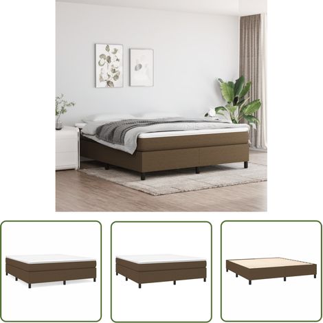The Living Store Boxspringbett mit Matratze Dunkelbraun 160x200 cm Stoff - Boxspringbett - Doppelbett - Bettenrahmen - Matratze - Matratzenauflage (1/5)