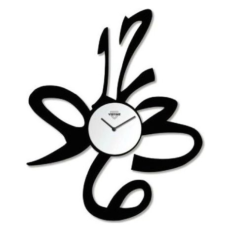 Orologio da Parete in metallo numeri nero satinato 60 cm (1/2)