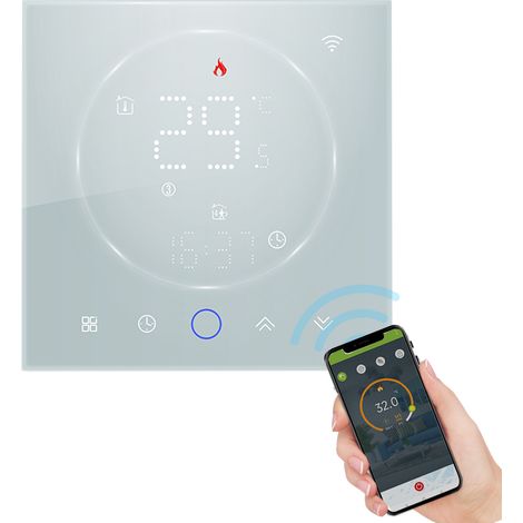 Thermostat intelligent Tuya WiFi à commande vocale 3A, affichage LED programmable, régulateur de température pour chauffage au sol, thermostat mural intelligent pour chauffage de l'eau, compatible ave (1/2)