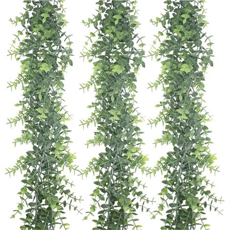lianes d'eucalyptus artificielles, 1,8 m, imperméables, résistantes aux UV, couleurs inaltérables, plantes suspendues artificielles pour la décoration (1/5)