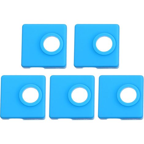 5pcs Étui en Gel de Silice pour Bloc Chauffant Aluminium Imprimante 3d, Revêtement en Silicone Bleu Haute Résistance la Température, Facile à Nettoyer (1/5)