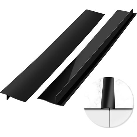 Lot de 2 joints en silicone pour cuisinière - Bande de remplissage d'espace de 63,5 cm (25 po) - pour cuisinières à gaz, plaques de cuisson et comptoirs - Empêche les liquides renversés entre les comp (1/5)