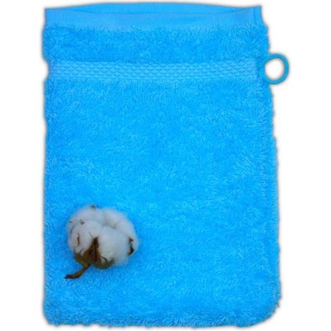 Gant de toilette coton bio coloris Lagon