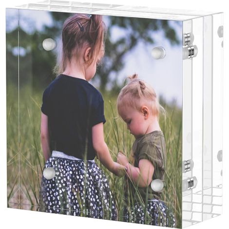 Cadre photo en acrylique 5 x 5 cm, Cadre photo mini 5 x 5 pour photos 5 x 5, Petit cadre d'affichage pour billets avec porte-étiquettes transparent (1/5)