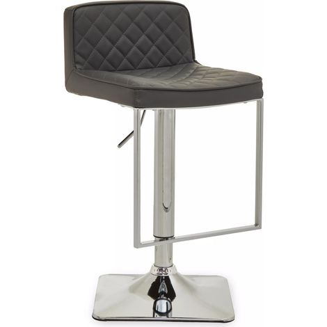 Premier Housewares Baina Dark Grey And Chrome Square Base Bar Stool (1/5)
