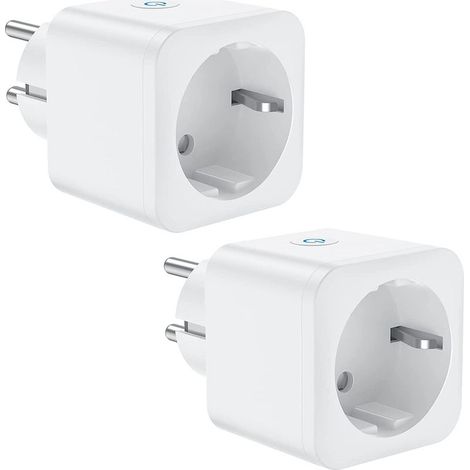 Intelligente WLAN-Steckdose, 16A 3300W, kompatibel mit Alexa und Google Home, mit Sprach- und Fernbedienungssteuerung, Zeitschaltuhr mit Timerfunktion (2er-Pack) (1/5)