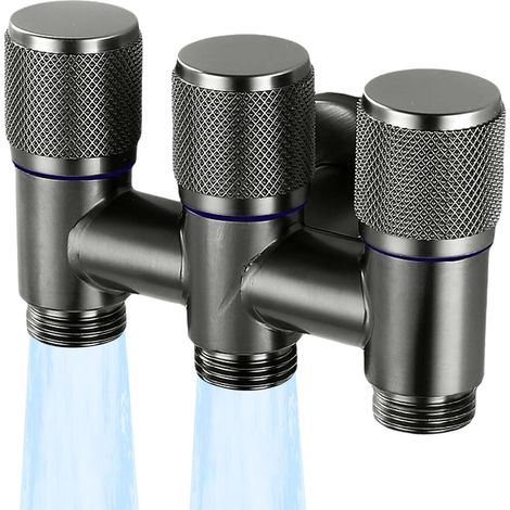 3 Way Water Reverse Valve, 1/2 Inch Threaded Fitting, 3 Way Toilet Tap, Flexible Colocation, Suitable for Washing Machines, Dishwashers and Toilets (Medium Size) (1/5)