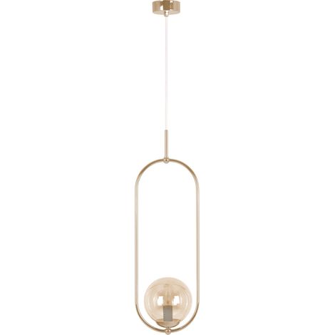 Suspension moderne laiton verre ambre E14 Kaja SVEN (1/5)