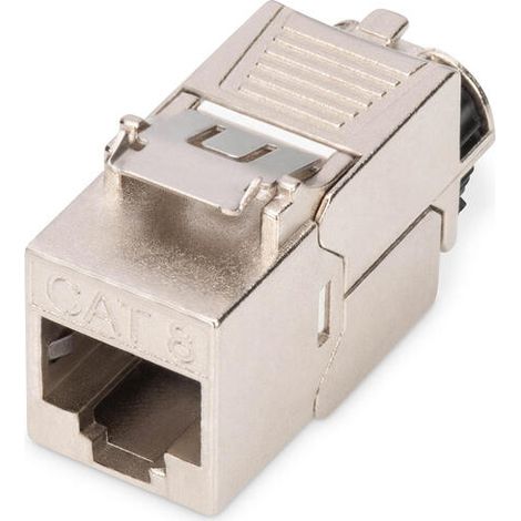DIGITUS Keystone Cat8.1, tieneny STP, tool free, cable management, strieborný (1/4)