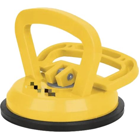 Ventouse à vide avec poignée en alliage d'aluminium, mâchoire unique, capacité de 50 kg, pour carrelage et verre, couleur jaune (1/5)