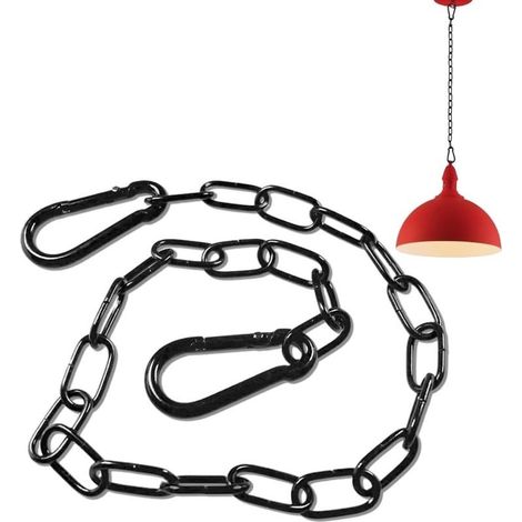0,6 m Chaîne noire en acier inoxydable de Chaînes en acier inoxydable Chaîne à maillons avec mousqueton Chaîne en acier inoxydable Pour portes de clôture, portails de cages pour animaux de (1/5)