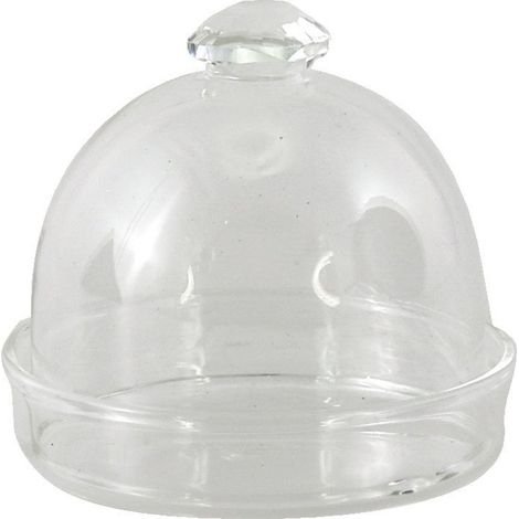 Plat Cadeau en Verre Motif Diamant Contenant Rond Transparent 5,5 x 5,5 x 6,5 cm - PANGIVO (1/2)