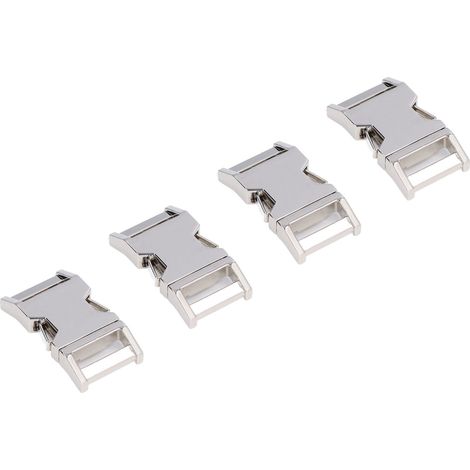 Boucle décorative en métal de 25 mm pour sac, boucle en alliage, boucle pour sac à dos, mousqueton, boucle à déclenchement latéral, 4 pièces/sac, nickel blanc (1/5)
