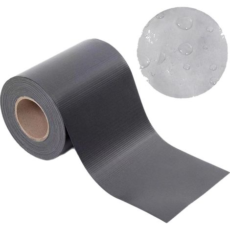 Brise-vue en PVC, toile de clôture de jardin, 19 cm x 35 m, gris, convient pour la clôture de jardin. (1/5)
