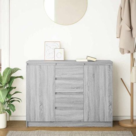 Buffet Bas de Cuisine avec Tiroirs, 100,5 x 35 x 76 cm, Bois d'Ingénierie, Couleur Gris Sonoma, Meuble de Rangement Moderne pour Salon et Salle à Manger (1/5)