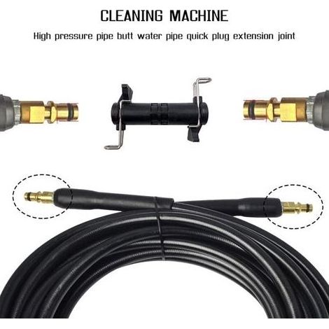Adaptateur de Joint Connecteur d'extension Tuyau Nettoyage d'eau Nettoyeur Haute Pression Compatible avec Karcher K2 K3 K4 K5 K6 K7 (1/3)