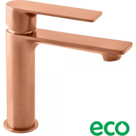 Mitigeur lavabo NIL en laiton rose gold brossé sans siphon (1/3)