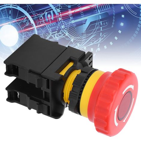 Bouton d'arrêt d'urgence rotatif rouge AC600V (1/5)