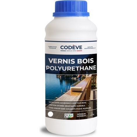 Vernis Polyurethane Bois - 1 L   - Codeve Bois - Pour La Haute Protection De Votre Bois Résineux, Feuillu Ou Exotique.