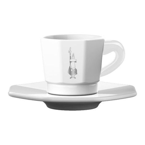 BIALETTI Bialetti Octagonal Cups, Set 4 Cups, White and Silver, 75 ML (700000654) (1/2)