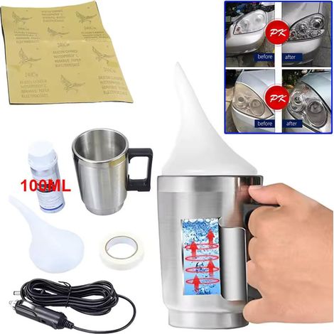Kit de polissage pour phares de voiture 100 ml, polymère liquide de restauration de phares et nettoyage automobile, 2 en 1 (1/5)