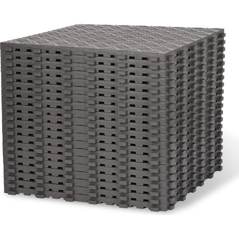 Lot de 20 sols de garage en PVC - 40 x 40 cm - Carreaux en caoutchouc antidérapants - Carreaux de sol imbriqués - Carreaux en caoutchouc résistant - Épaisseur : 18 mm - Gris (1/5)