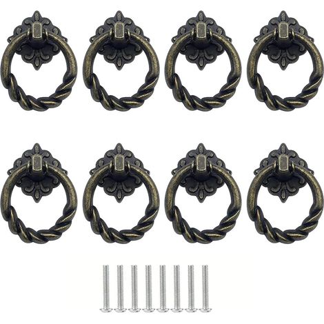 (8 pièces) Poignées de tiroir vintage antique - pour meubles, poignées de tirage avec vis pour placard de cuisine, armoire, commode, porte (1/5)