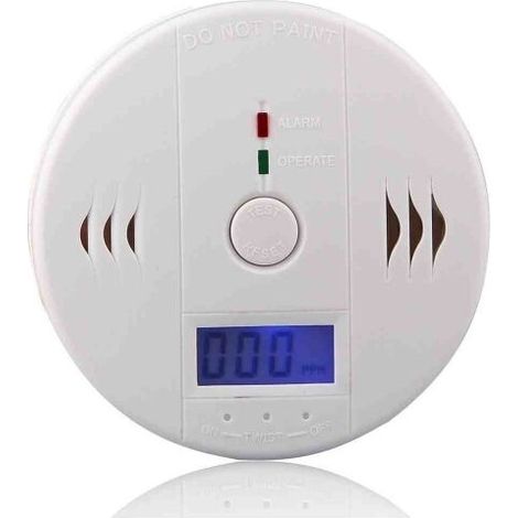 detector de monóxido de carbono, sensor de alarma de seguridad con advertencia de incendio y gas venenoso.