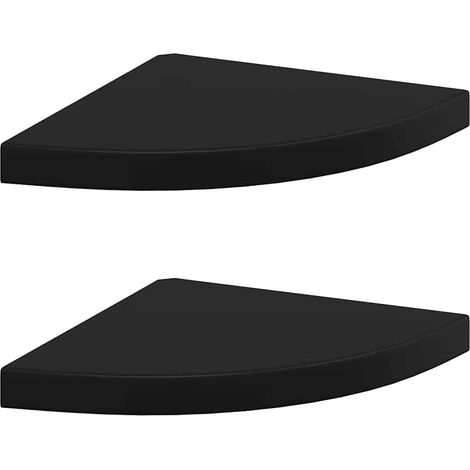 Maison Exclusive - Eck-Schweberegale 2 Stk. Schwarz 35x35x3,8 cm